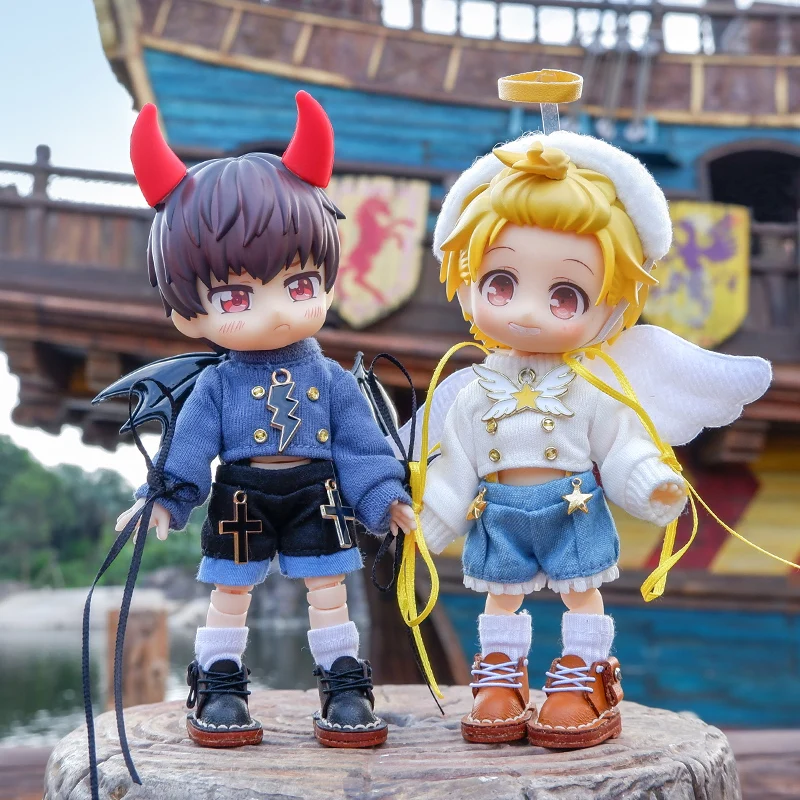 Ob11 Doll Angel Clothes Shorts Demon Suit Coat Dolls Clothes Accessories Suitable For Molly, Gsc, Obitsu 11, P9, 1/12bjd Doll 3