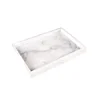 Hotel Model Room Bathroom Tray Cake Tray Home Cosmetics Cloud White Splicing Natural Marble Stone Square Tray 5