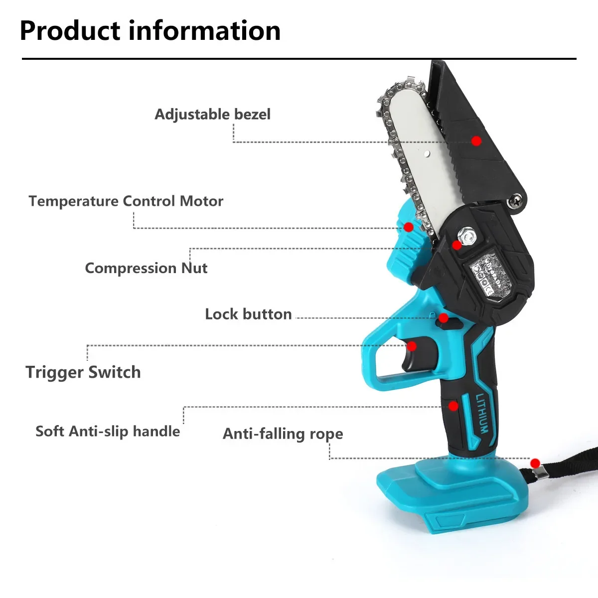 Pruning Saw Electric Saw Mini Chainsaws Chain Fruit Tree Garden Trimming Power Tool Makita 18V Battery (No Battery) mini chainsaw electric chainsaw