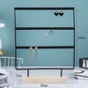 Présentoir de boucles d'oreilles à 3 niveaux et 72 trous, organisateur de rangement de bijoux en métal à 3 couches, support de Base en bois, arbre, support de clous d'oreille, cadeau