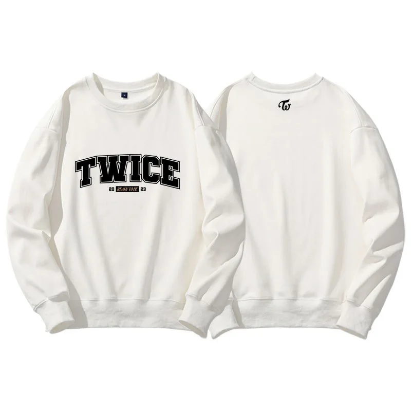 

Kpop Twice Concert O Neck Long Sleeve WORLD TOURⅢ Printed Loose Top Hoodie Casual Full Sleeve NaYeon SANA MINA MOMO Gift