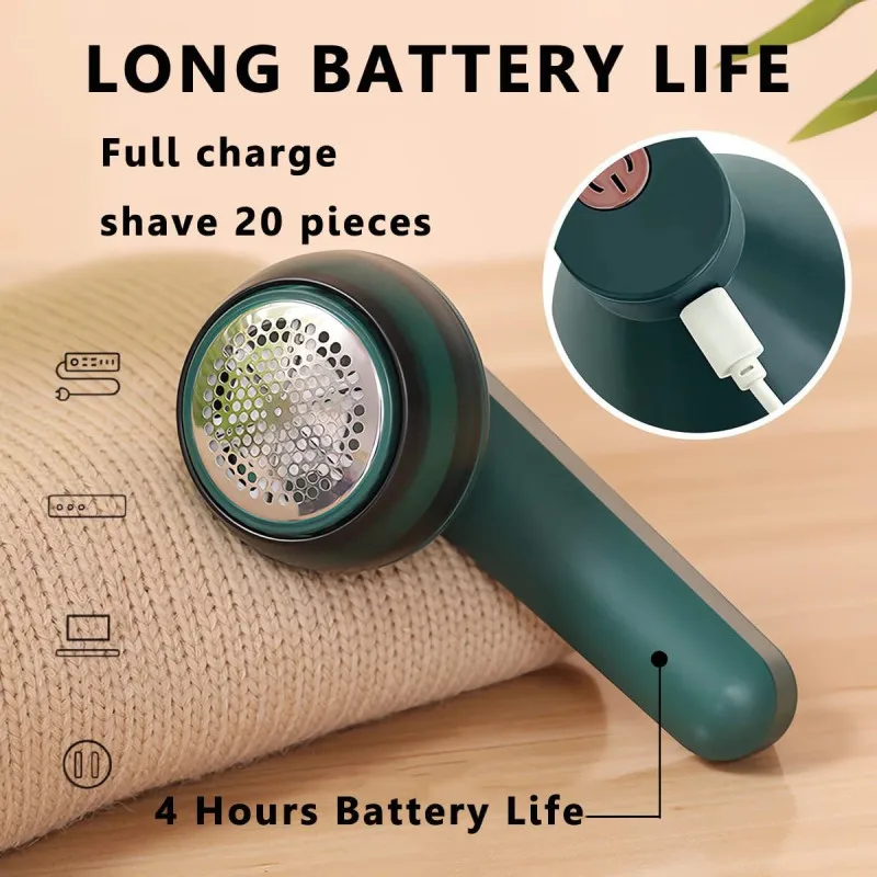 Rechargeable Lint Remover Trimmer Fabric Shaver for Sweater Defuzzer Remove Fuzz Lint Balls Pills Bobbles from Clothes Furniture 4