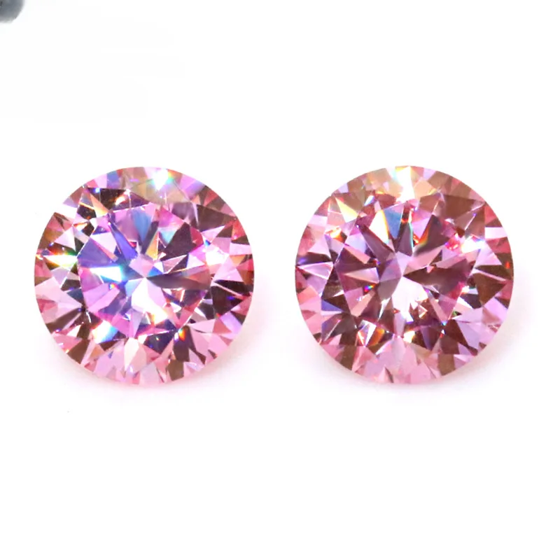 

0.5-3ct Pink Color VVS1 Round Moissanite Loose Stone 8 Heart 8 Arrow Gra Moissanite Diamond Bead Pass Tester for Diy Jewelry