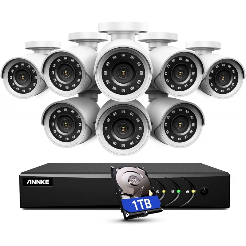 

ANNKE 3K Lite Wired Security Camera System with AI Human/Vehicle Detection, H.265 8CH Surveillance DVR with 1TB Hard Drive and