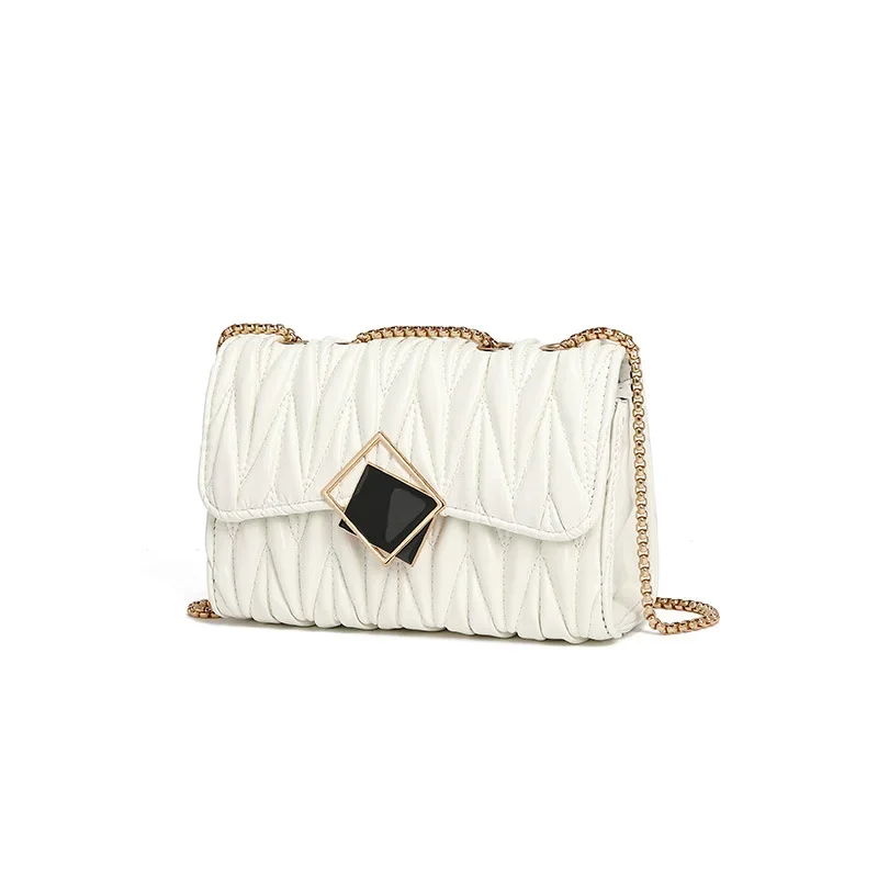 Women's Bags 2024 Fashion Trend Chain Pleated Shoulder Crossbody Bag  Luxury Bags