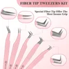 MAYOOC Eyelash Tweezers With Fiber Tips Stainless Steel High Precision Tweezer Volume Fans lash Tweezer Makeup Tools Custom Logo 4