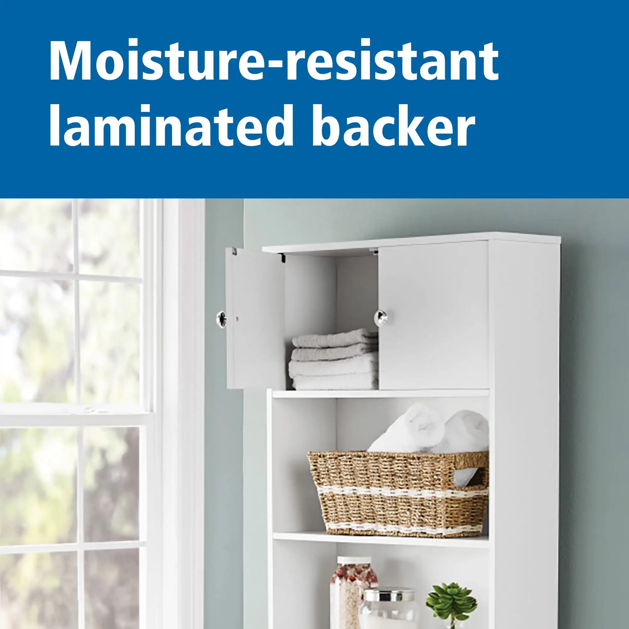 Over-The-Toilet Bathroom Space Saver Storage Cabinet, 3 Shelves, White 5