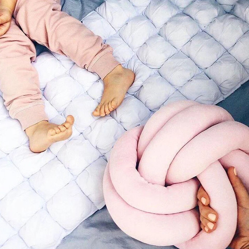 Soft Knotted Round Plush Throw Pillow for Kids