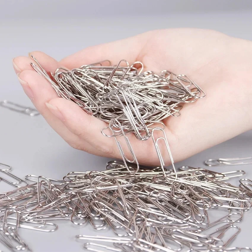 Metal Silver Paper Clips For Paperwork Stainless Steel Bookmark Paperclips Organizers Office School Supplies 1pc