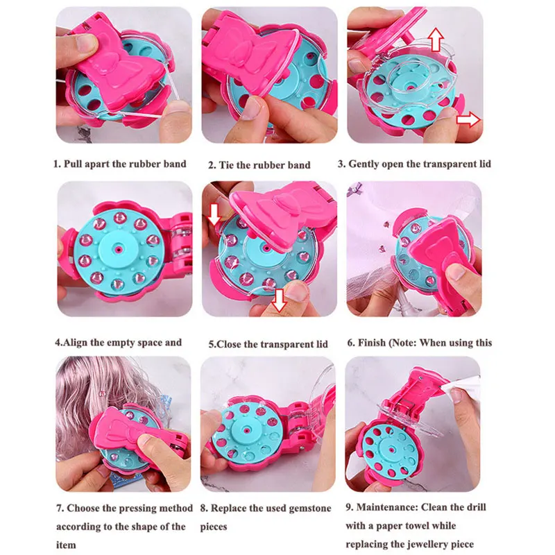DIY Nail Diamond Hair Beauty & Fashion Makeup Girl Hair Tool Beads Sticker Doll Pretend Play Toy Girl Dressing Birthday Gift makeup toy