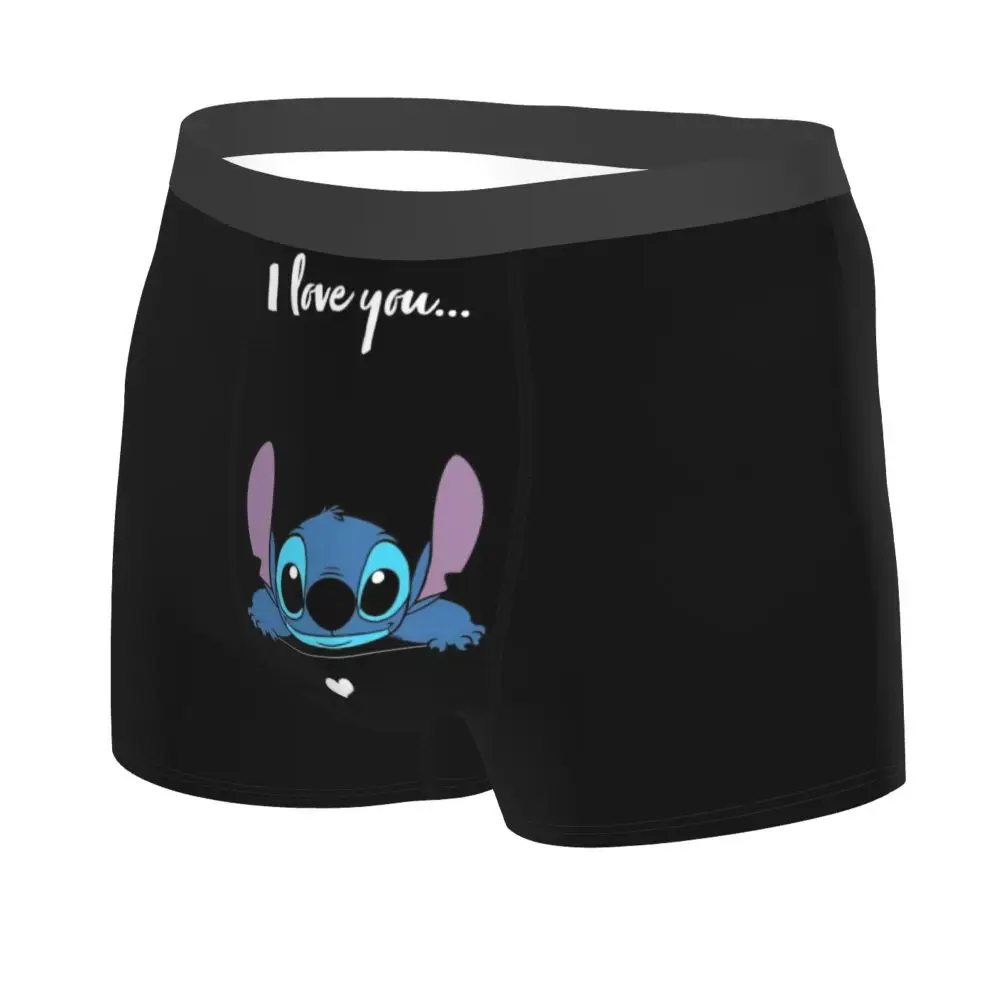 Custom Stitch Lion Cute Boxers Shorts Men's Disney Movie Briefs Underwear Fashion Underpants