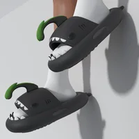 4cm Thick Sole Shark Slippers Women Couple's Indoor And Outdoor Lantern Fish Slides Man‘s Anti Skid Home Cool Shoes 2023 Summer 1