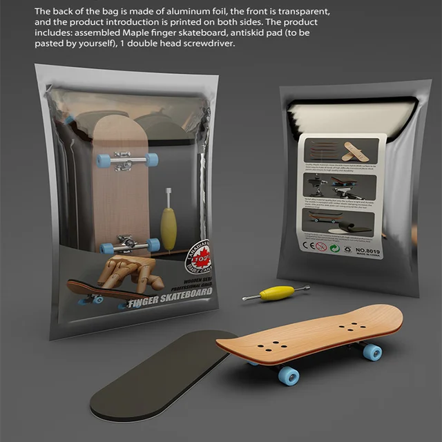 Novelty Finger SkateBoard Wooden High Quality Fingerboard Professional Stents Finger Skate Set Fidget Toys Kids Christmas Gift 3