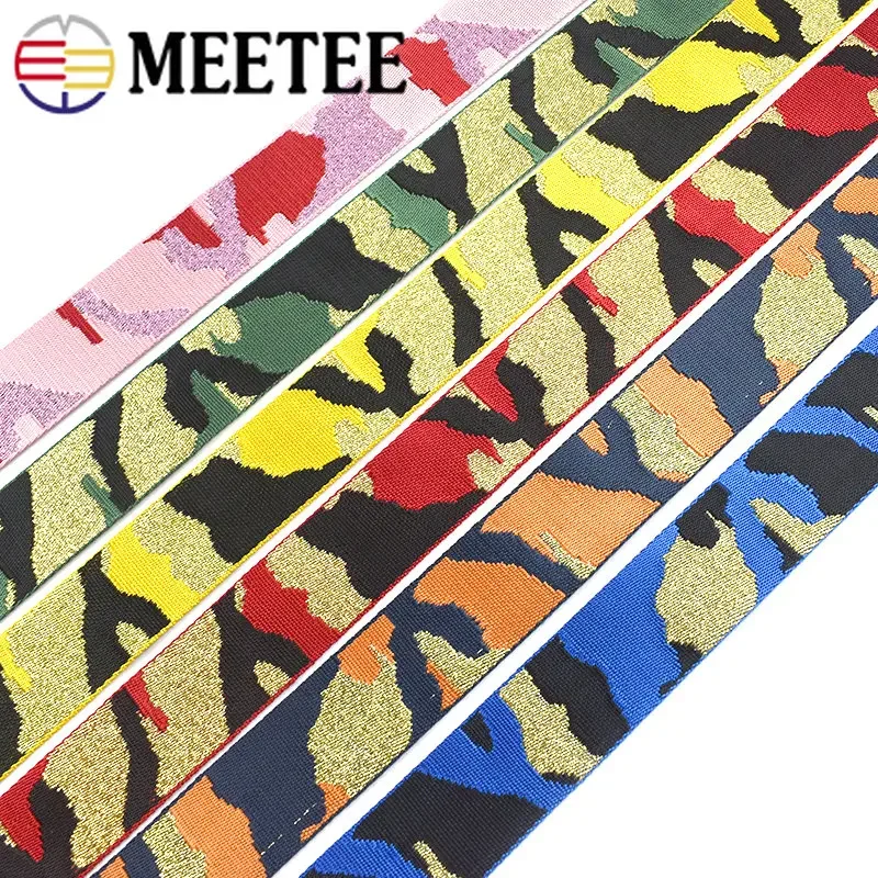2Yards 38/50mm Nylon Polyester Jacquard Webbing Camouflage Tapes Backpack Strap Garment Ribbon Sewing Decoration Band Meetee