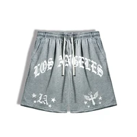 Summer Men's Loose Fit Casual Shorts Letter Graphic Printed Drawstring Waist Shorts Gym Training Jogging Casual Shorts 2