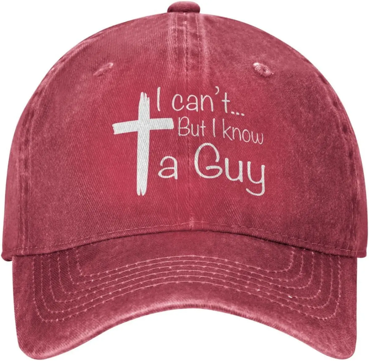 

Jesus Hat I Can't But-Know-A Guy-Jesus Cross Christian Gift Trucker Hat for Men Adjustable Vintage Baseball Cap Black