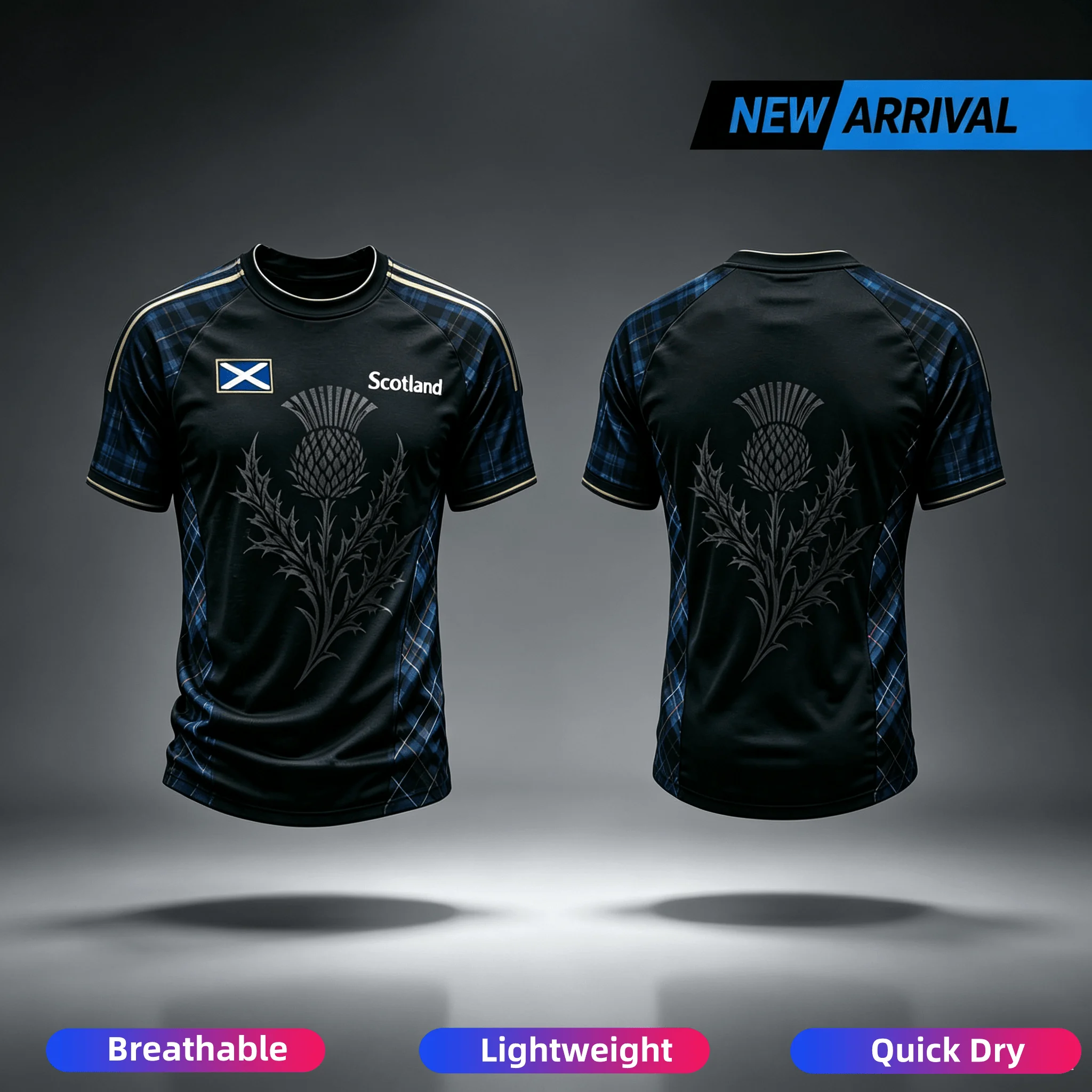 Herren-Scotland-Top mit Saltire-Flaggen- und Distel-Print, einzigartiges, stimmungsvolles Grafik-T-Shirt, Familien-Kinder-T-Shirts, Fußballtrikot, Mode 26