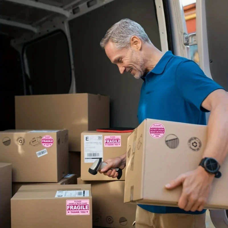 100 ملصق هش للشحن، ملصقات غير مطوية أو مطوية، ملصق...