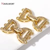 1/2/3Pcs 18K Gold Plated Brass With Zircon Pearl Necklace Clasps,Semicircular Pearl Fastener Lock Closure Clasps Accessories 1