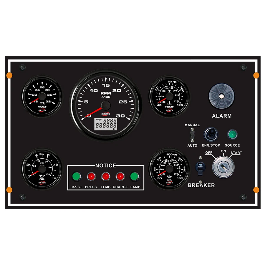 300*190 Mm ECP Waterproof Marine Instrument Panel Boat Instrument Panel Boat Dashboards