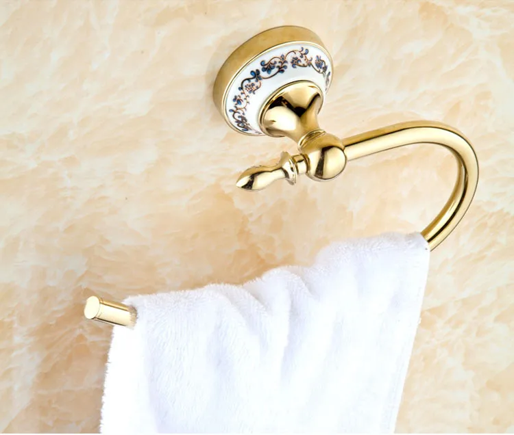 1PC Brass Hand Towel Round Holder Ring Kitchen Bathroom Hardware Accessory KG