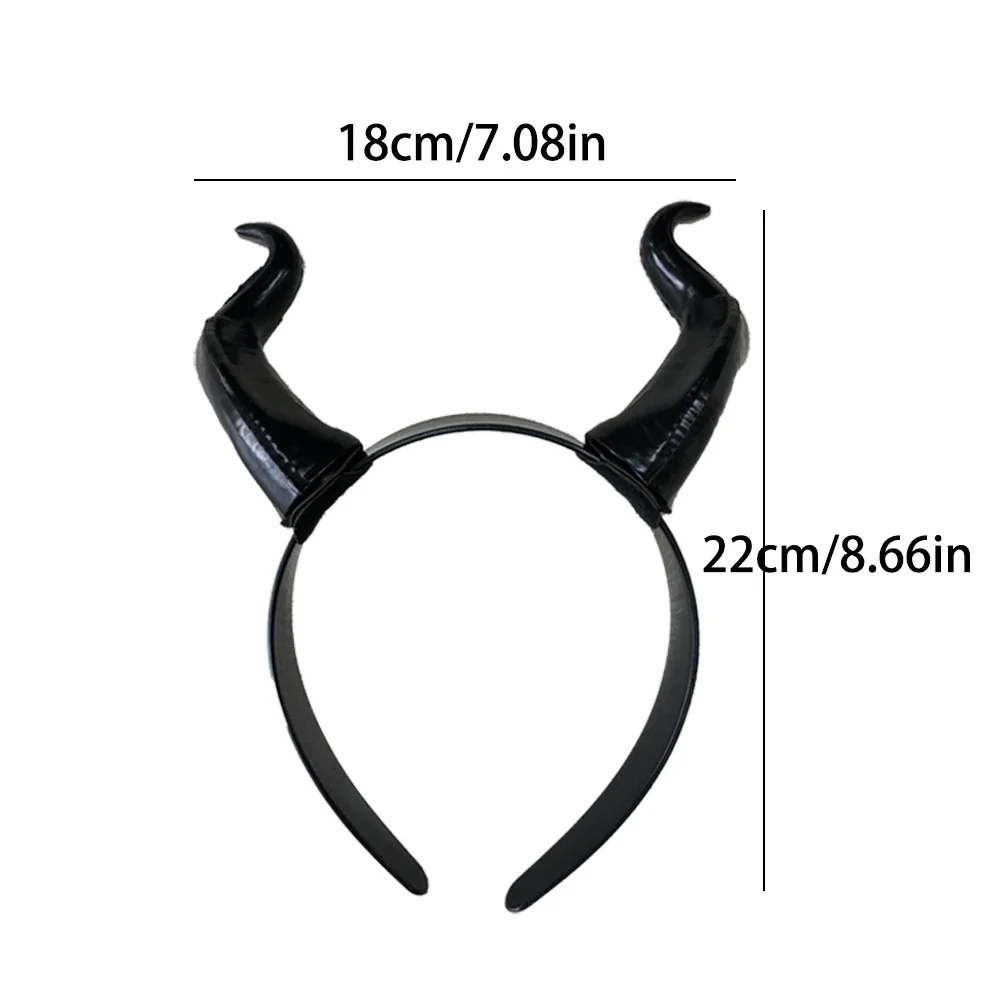 Cosplay headpiece women black demon horns for Christmas Halloween party costume headband