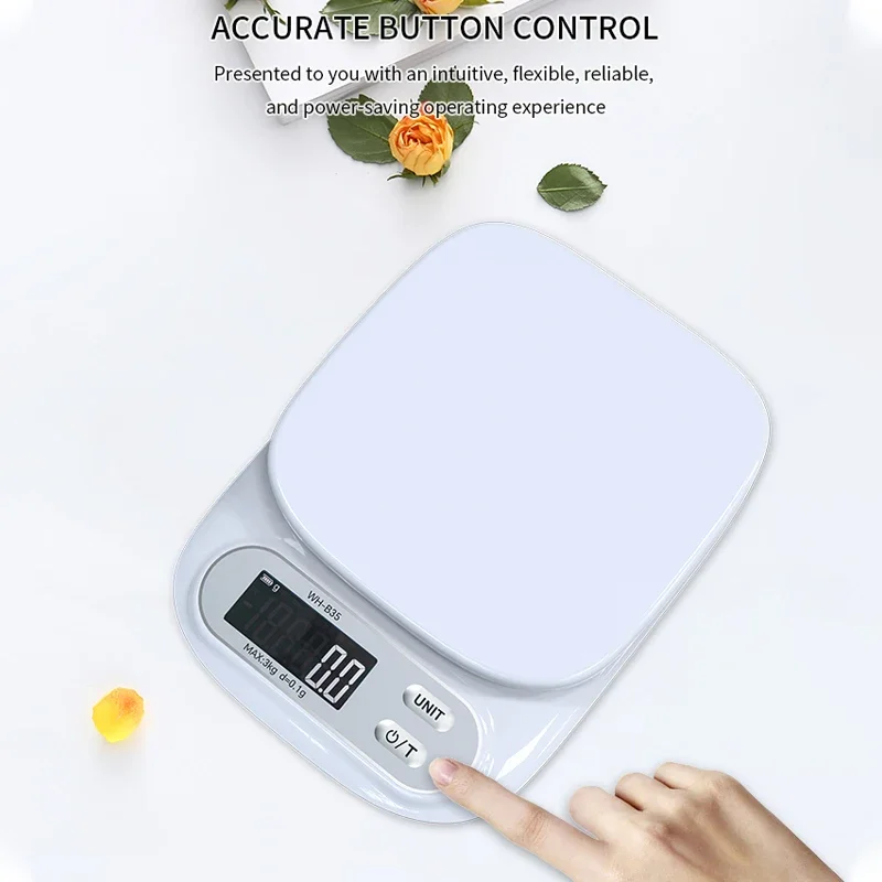 High-Precision Digital Kitchen Scale with LCD Display and Rechargeable Option