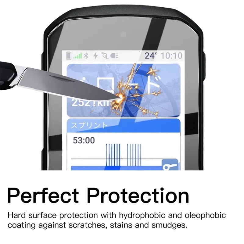 Premium Silicone Cover & Tempered Glass Screen Protector for GPS Bicycle Stopwatch