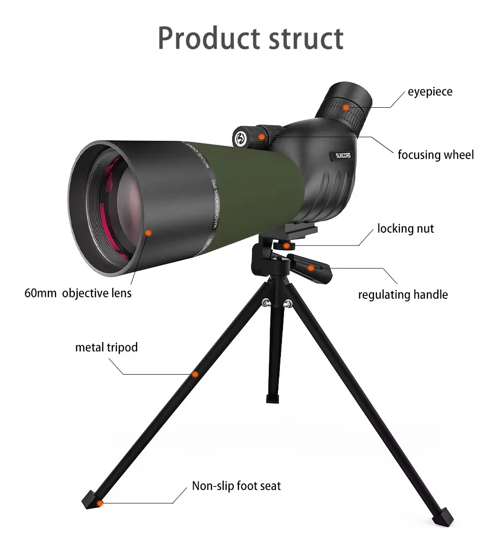 Arcticwind 25-75x60 Spotting Scope,Spotter Scopes With Tripod Carrying Bag Phone Adapter Waterproof Hd Scope For Target Shooting Hunting Bird Watching Wil