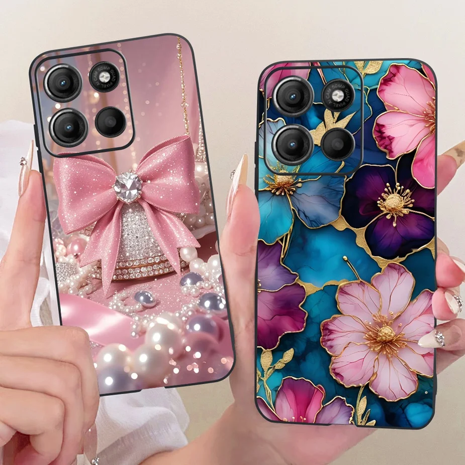 Stylish Flowers Painted Soft TPU Phone Case Cover - Universal Design