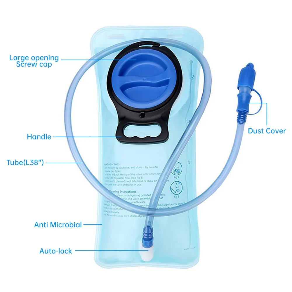 Water Bladder Hydration Backpack 2L Large Capacity EVA Water Bags Reservoir For Running Cycling Hydration Water Storage Bag 5
