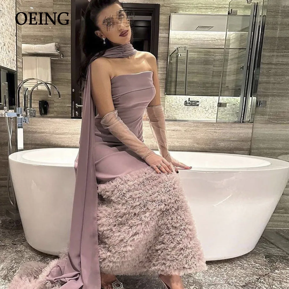 

Фатиновое платье для выпускного вечера без бретелек, плиссированное платье для выпускного вечера с многоярусными оборками, деловые платья для праздника, элегантные платья для женщин