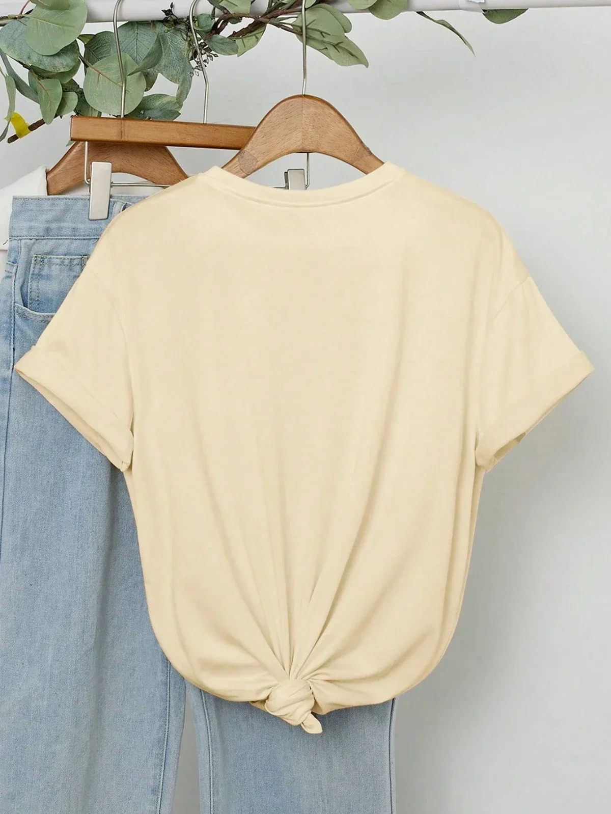 Summer American Retro Y2k Marine Animal Conch Bow Pattern T-shirt Women's Loose Round Neck Street Clothing Half-sleeved Top 2