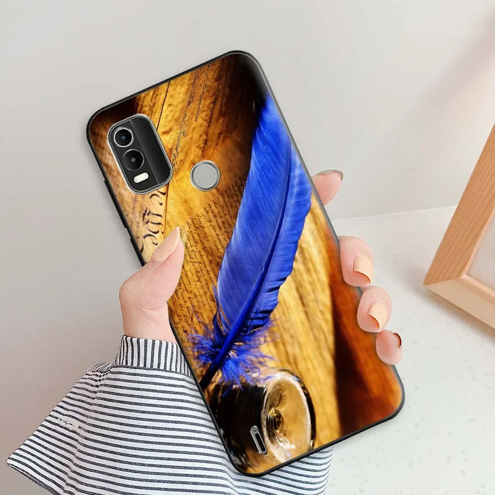 LCEHTOGYE Cover per Nokia C12 Plus + [3 Pezzi] Pellicola Protettiva in