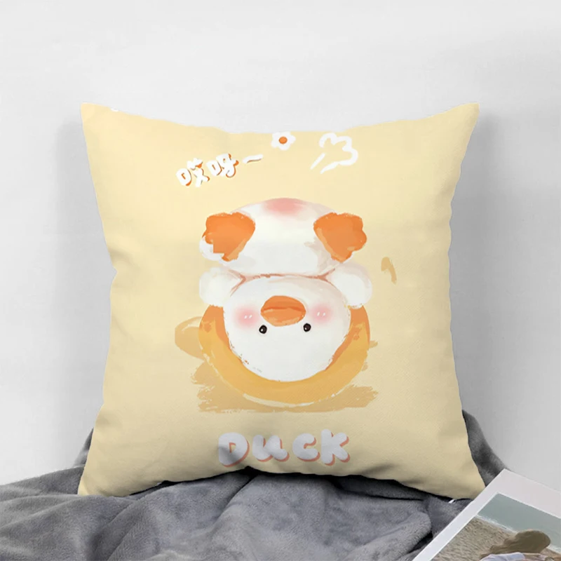

45x45 Cushions Covers for Bed Pillows Lucky Duck Pillowcases Silk Pillowcase Cushion Cover 45*45 Pillow Cases Decorative Sofa