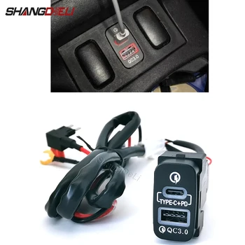 1PC Car Charger Adapter Dual USB TYPE-C PD Fast Phone Charger For Mitsubishi Outlander Lancer Pajero V73 V93 V97 Accessories