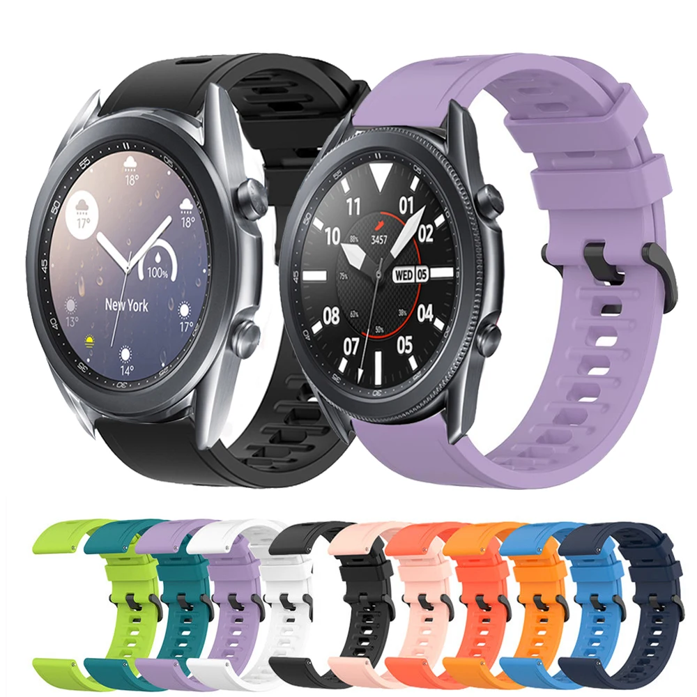 

Ремешок силиконовый для смарт-часов Samsung Galaxy 3, браслет для Galaxy 4 40 мм 44 мм/Gear S3/Amazfit GTR 2 3, 20 мм 22 мм