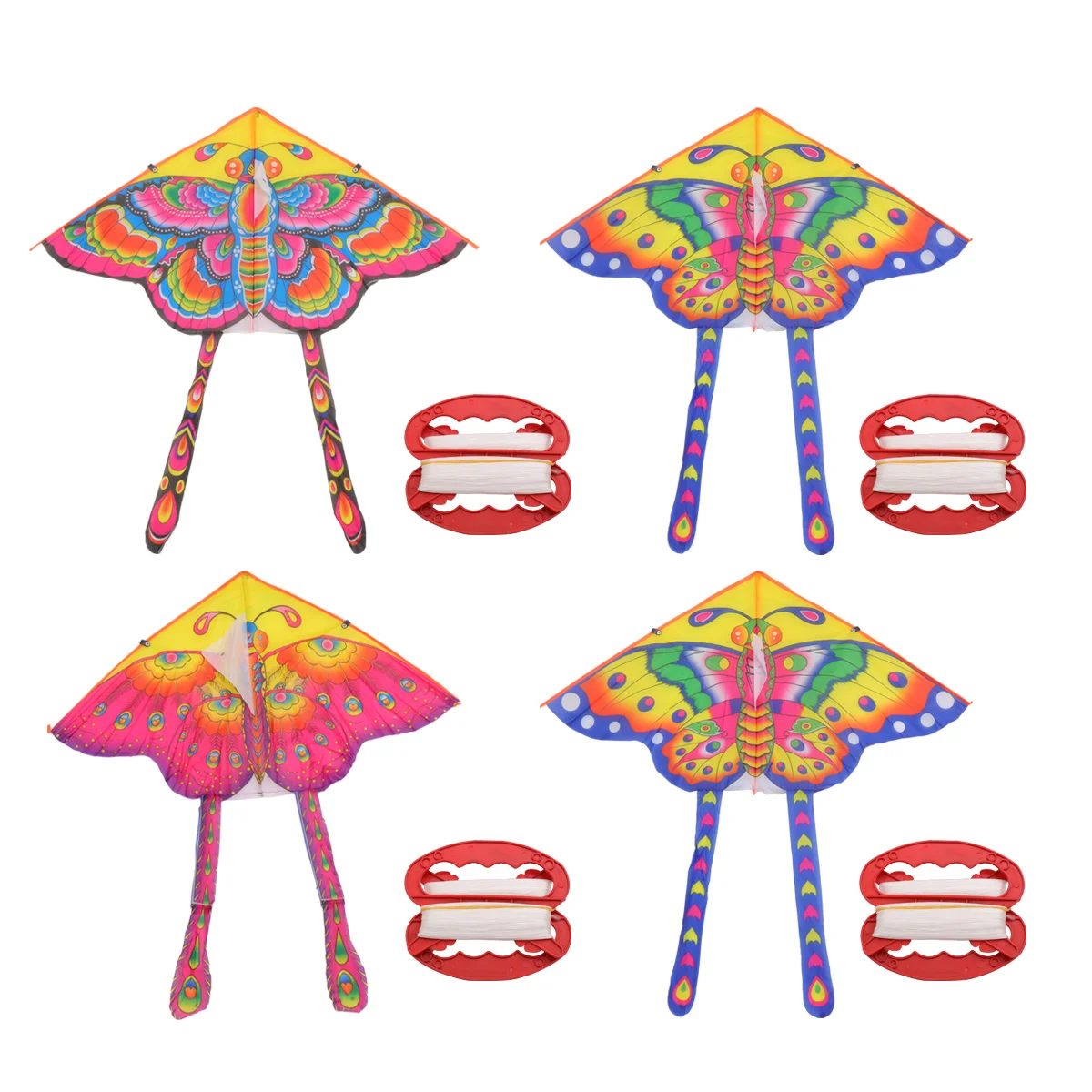 

4 Pcs Children's Kite Small Kids Kids Kites Rice Noodle Cartoon Owl Flying Triangle