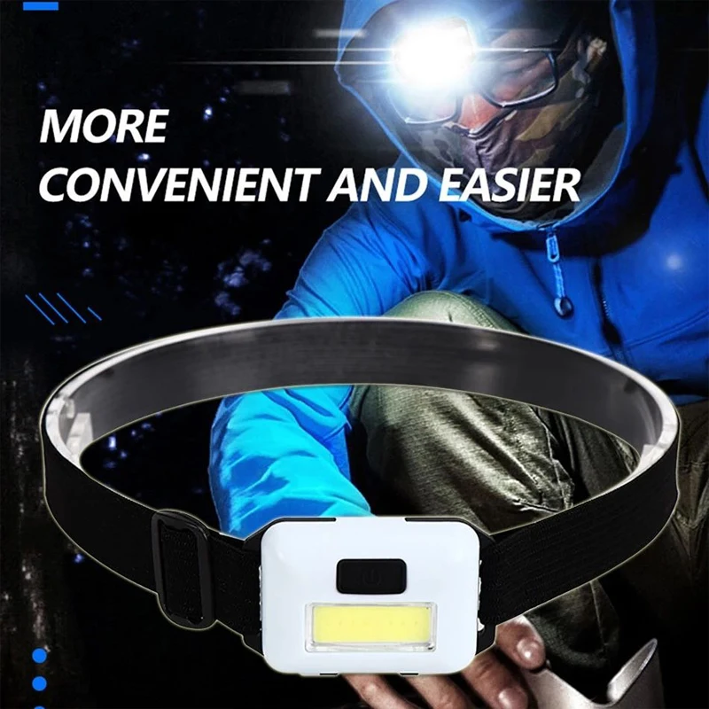 Led headlight Mini Headlight COB LED Headlamp 3 Modes Waterproof for Outdoor Camping Night Fishing