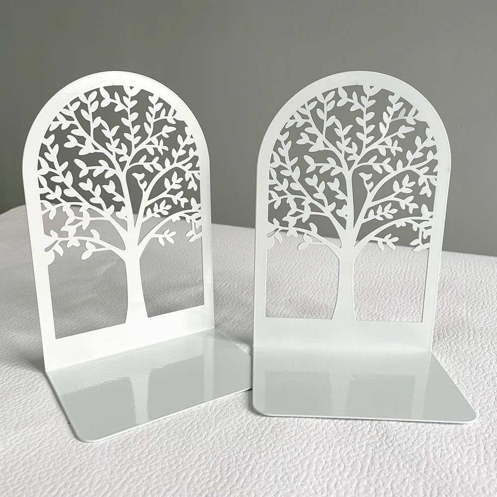 Book Organizer Book Holder Book Stand Book Terminal White Tree of Life Desktop Book Ends Office Gift for Book Loves
