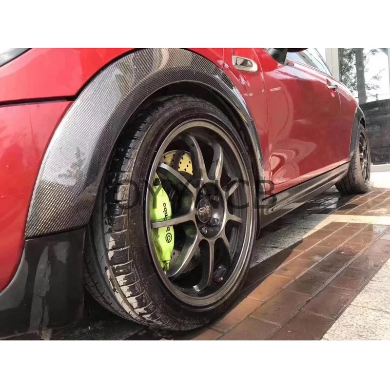 자동차 실제 탄소 섬유 휠 눈썹 눈꺼풀 펜더 아치 플레어 트림 커버 스티커, BMW 미니 F56 F55 쿠퍼 S 2014-2021, 4 개