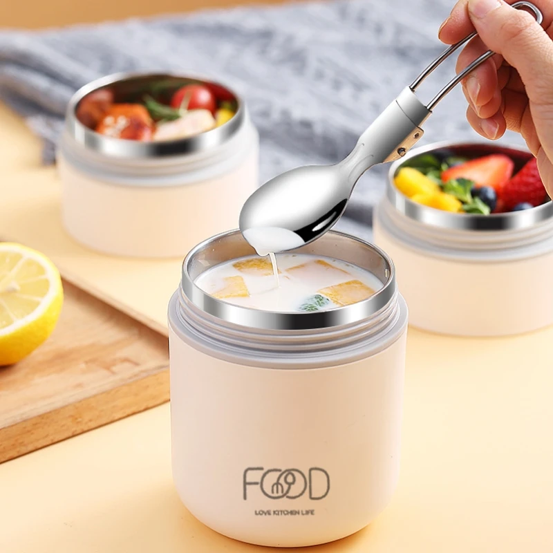 Thermal Porridge Cup Stainless Steel Insulated Lunch Bag Food Warmer 680ml Thermos Soup Cup Lunch Box for Kids School Outdoor 2