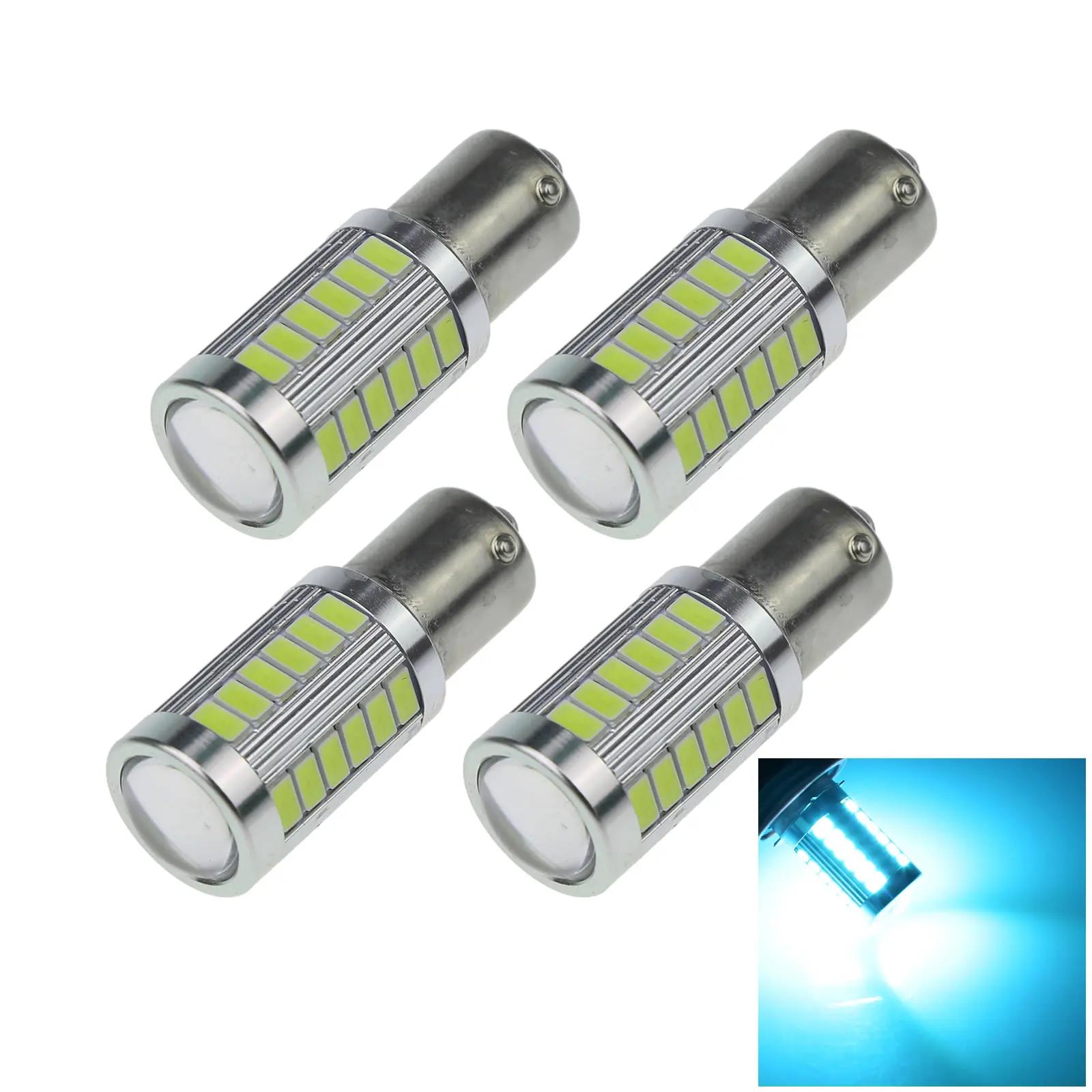 

4x Ice Blue RV 1156 парковочная лампа задняя лампа 33 излучателей 5630 SMD светодиодный 1093 1759 D068-BB