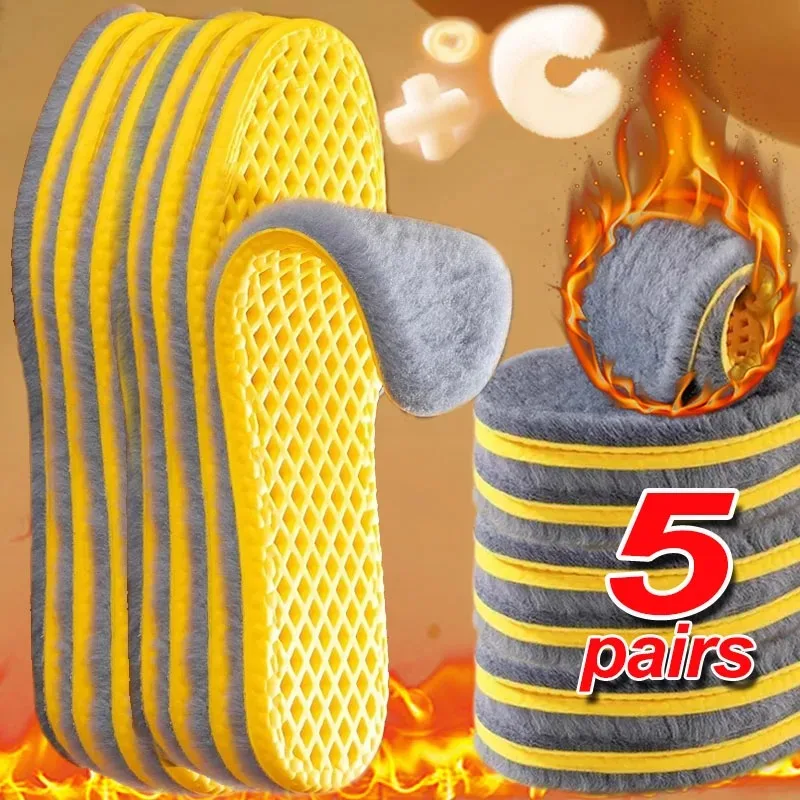 1–5 Paar selbsterhitzende Einlegesohlen für Wintersportschuhe, Schneestiefel, warme, mit Thermo gepolsterte Plüscheinlagen, Unisex-Erwachsene, Fußwärme – Detail 4