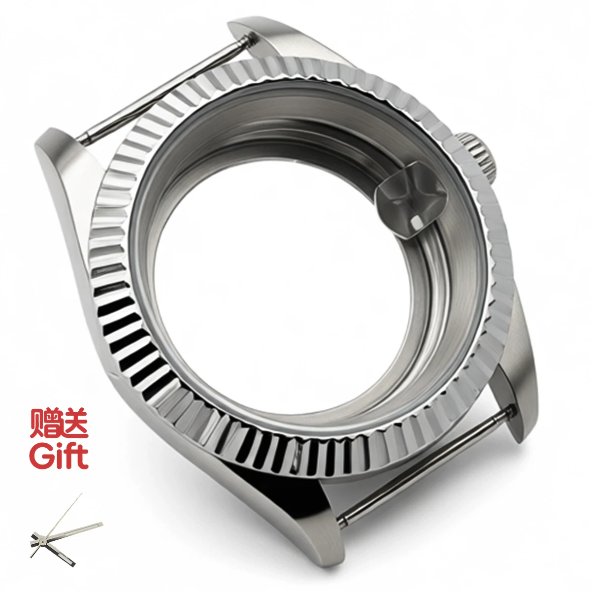 Stainless Steel Fluted Bezel Sapphire Glass Watch Case with NH35/NH36 Movement
