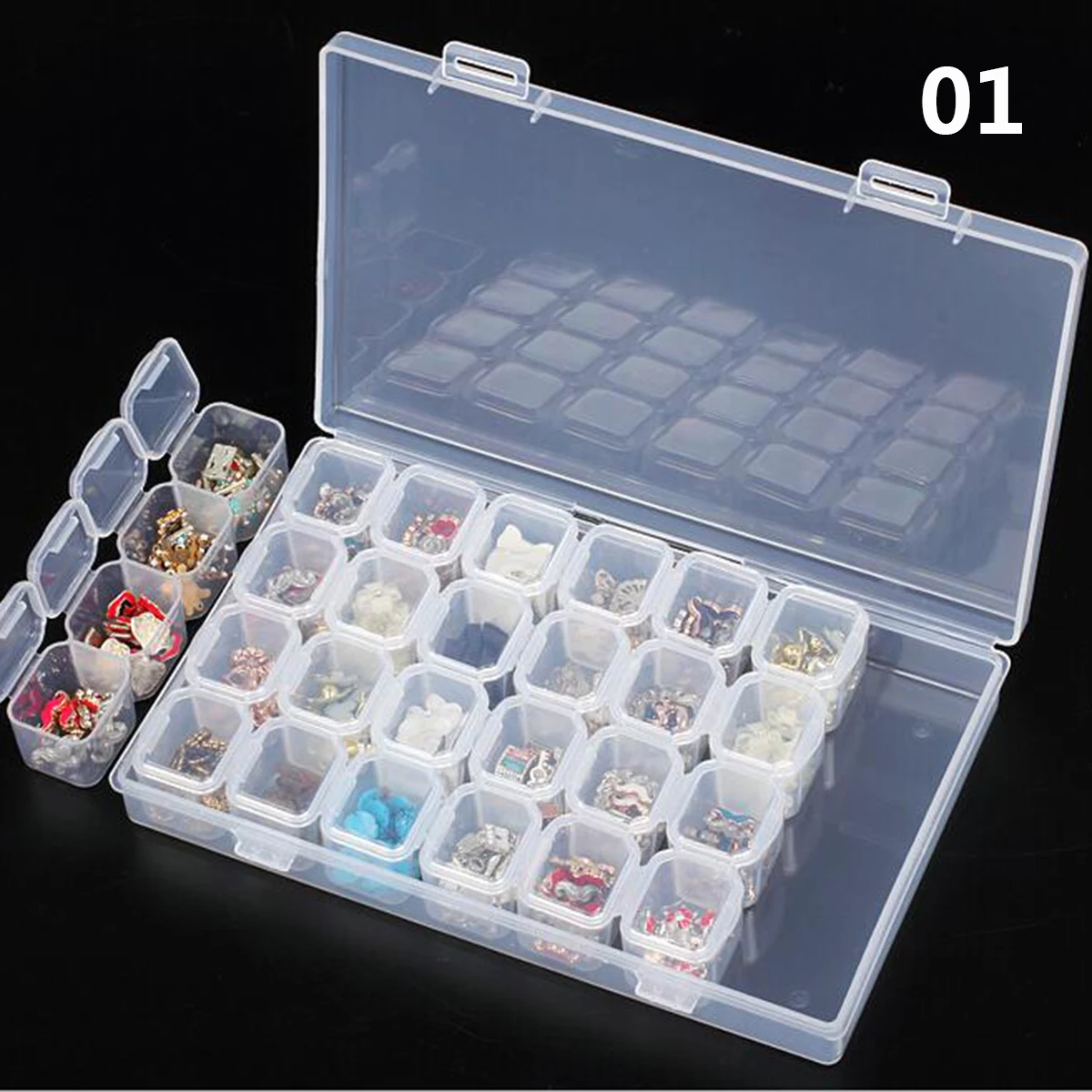 Plastic Nail Accessory Storage Box Toolbox Detachable Box Independent Grid Accessory Storage 1pc28/56 grid storage box plastic storage box