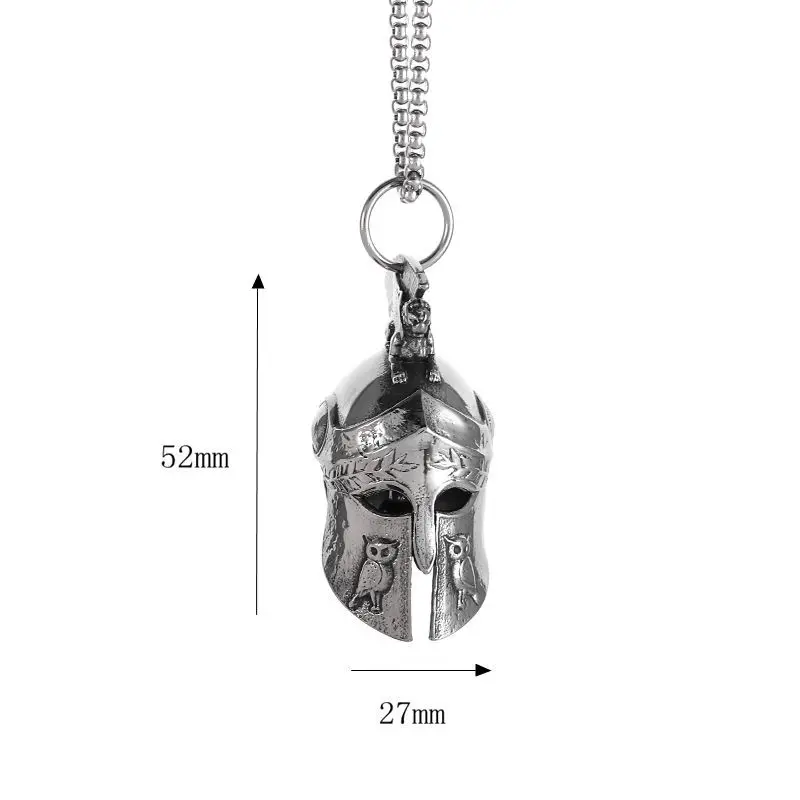 Stainless steel - Roman warrior helmet Sparta Ancient Greek warrior helmet pendant necklace