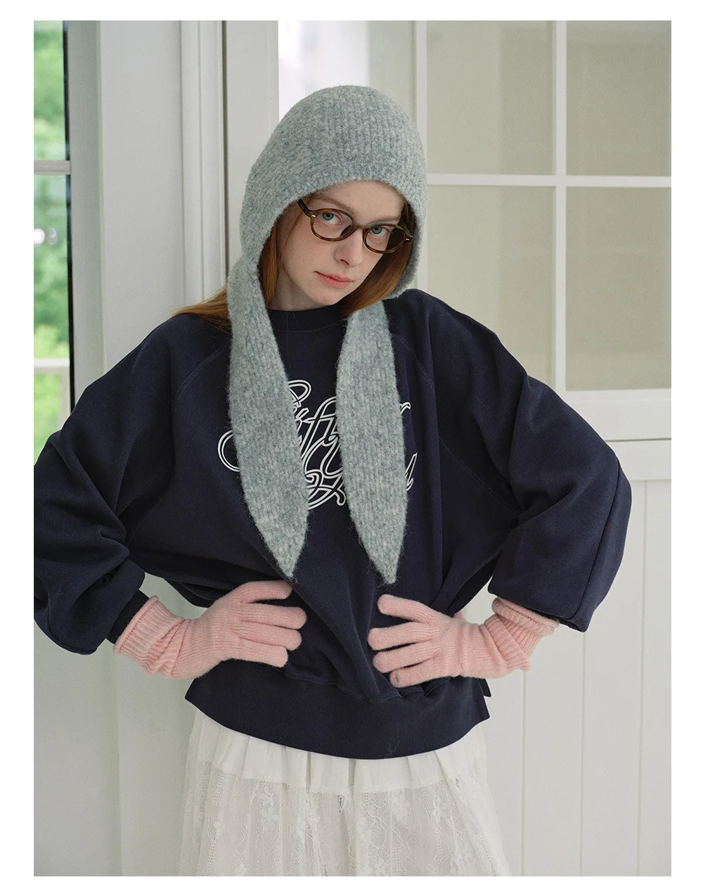 Gestrickte Mützen aus Wollmischung für Männer und Frauen, warme Wintermütze mit Kapuze, Unisex, Outdoor, Ski, kältebeständig, Halskragen, Schal, Mütze – Detail 2