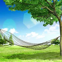 Nylon Mesh Hammock Single Person Hanging Sleeping Bed Swing Outdoor Camping Essentials Hammocks For Outside 2