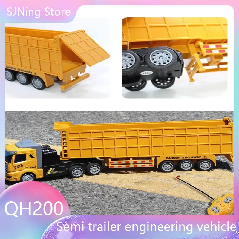 1:48 RC Engineering Truck Semi-Trailer Heavy-Duty Transport Container Vehicle Remote Control Dump Truck Simulation Toys for boys 4